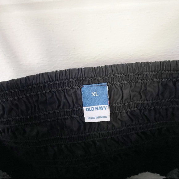 Old Navy Open Back Smocked-Bodice Black Cotton-Poplin Midi Fit&Flare Dress XL - Picture 6 of 12